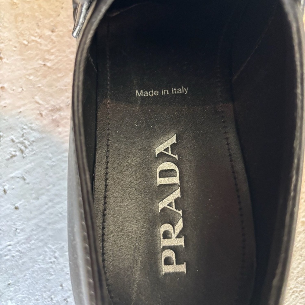Prada Men's Elegant Black Slip-On Loafers - Picture 5 of 8
